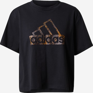 ADIDAS SPORTSWEAR Performance Shirt 'Reptile Badge of Sport Graphic' in Black: front