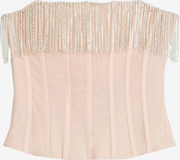 Bershka Top in Beige: front