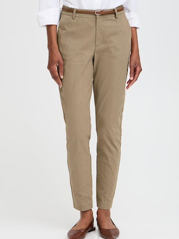 Coupe slim Pantalon chino 'Days' b.young en marron : devant