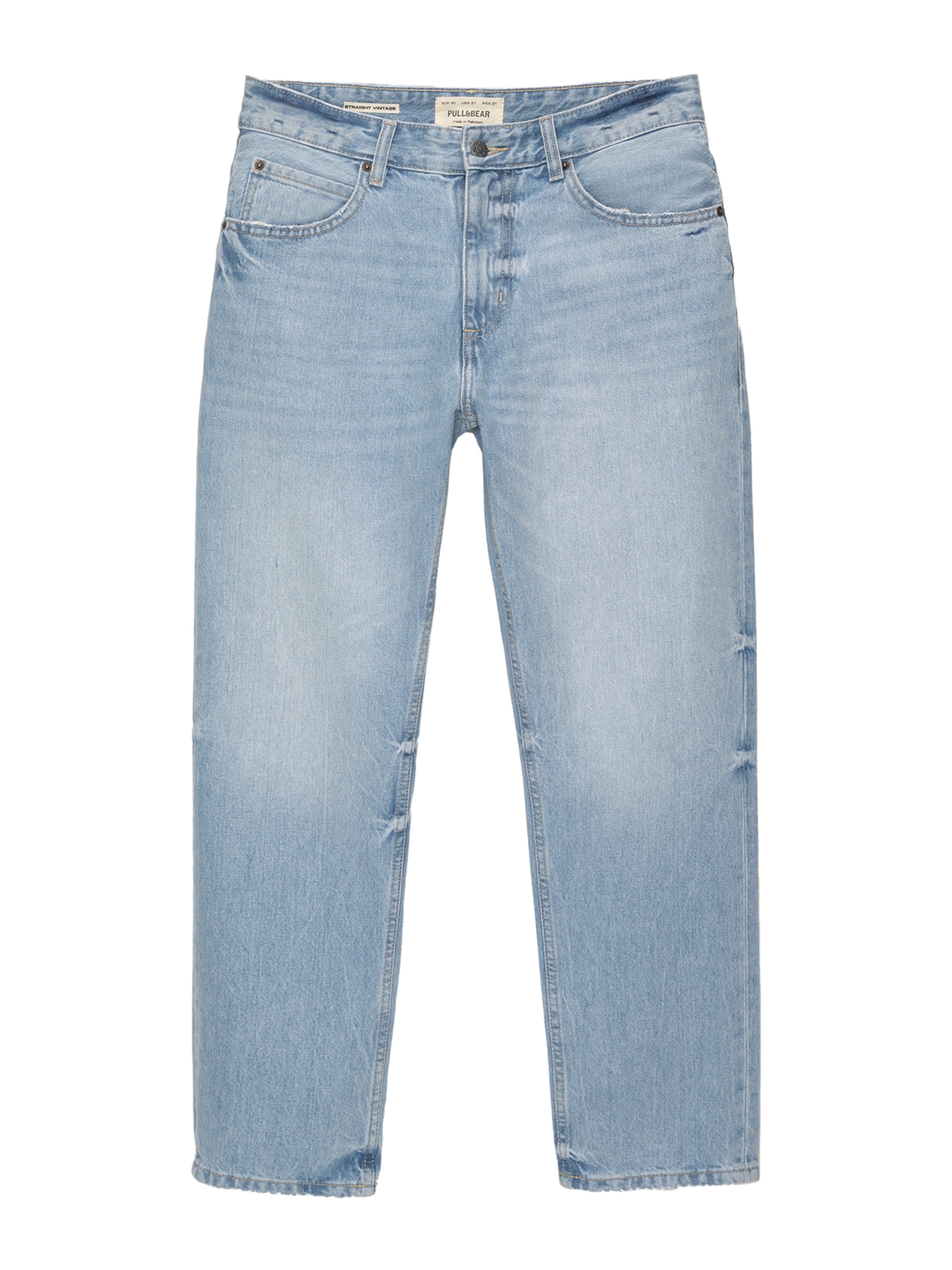 Pull&Bear Ohlapna forma Kavbojke | modra barva: sprednja stran