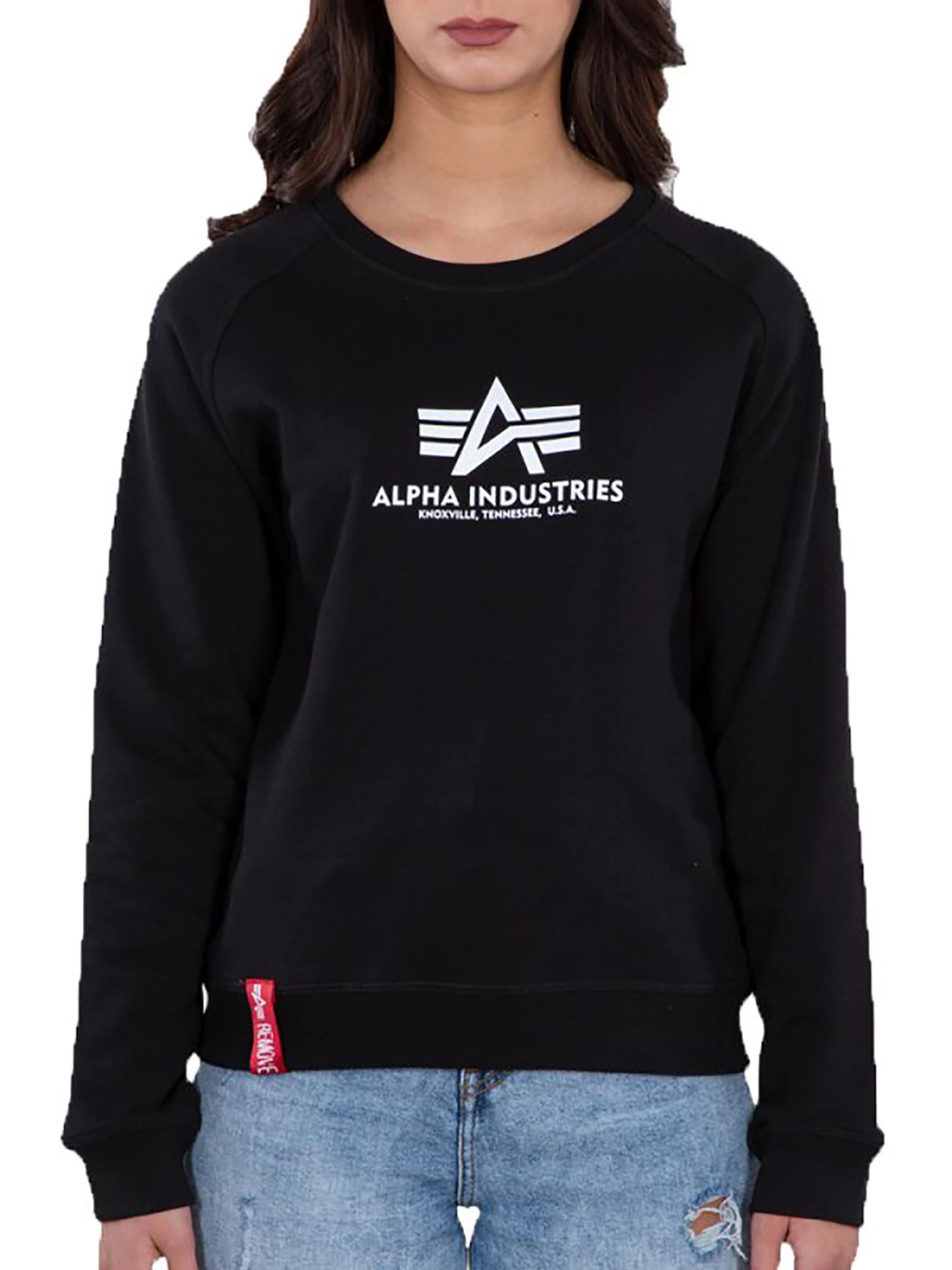 ALPHA INDUSTRIES Sweatshirt 'New Basic' in Black: front