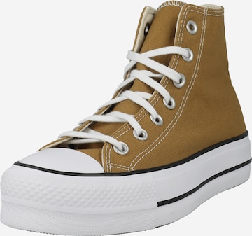 CONVERSE Hög sneaker 'Chuck Taylor All Star Lift Hi' i brun: framsida