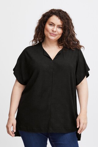 Fransa Curve Shirt 'Jonie' in Zwart: voorkant