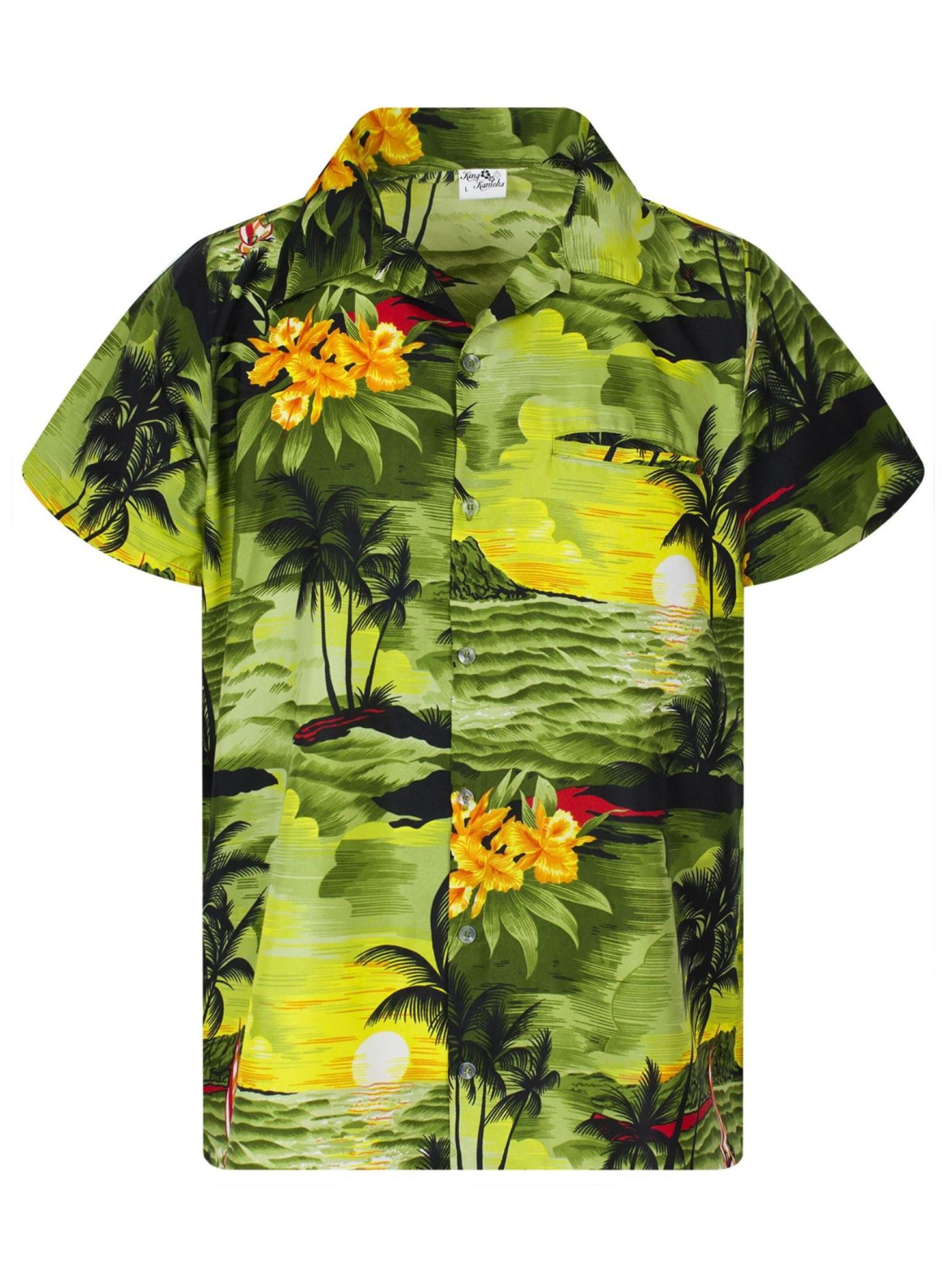 King Kameha Shirt 'Surf'‌‌‌‌‌‌‌‌‌‌ in Grün: Vorderseite