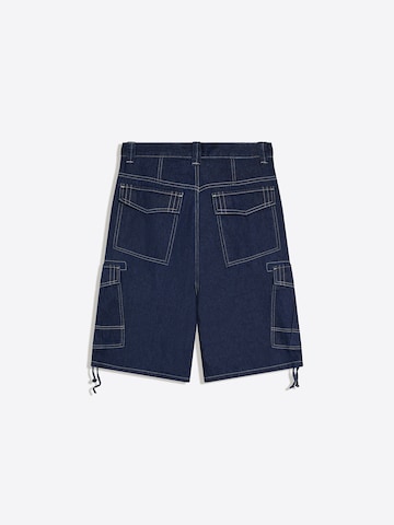 Bershka Baggy Cargo jeans in Blue