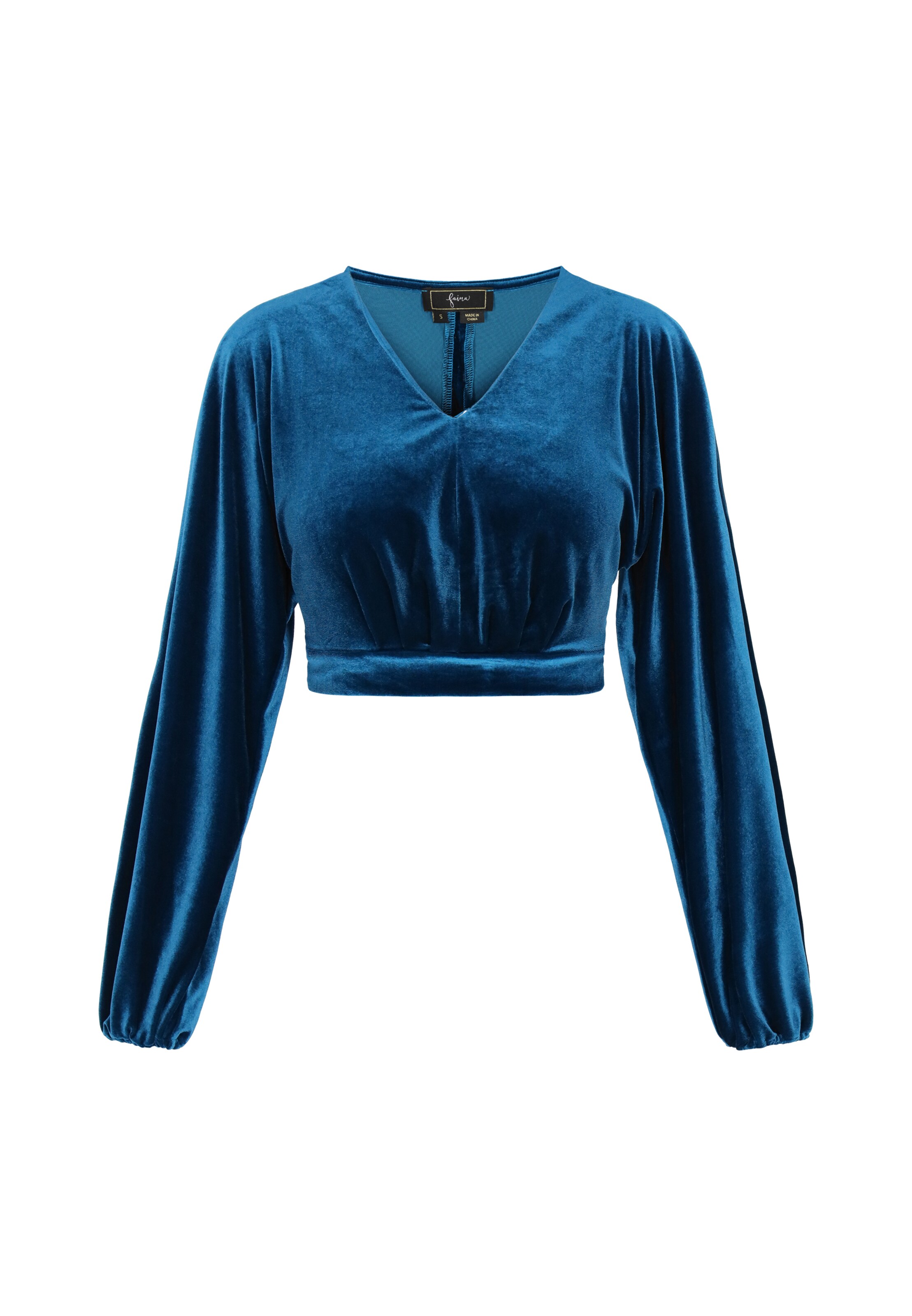 faina - Blusa em azul: frente
