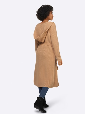 heine Lang cardigan i beige