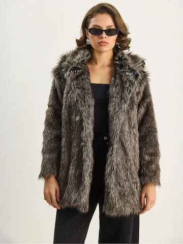 Bianco Lucci Winter Coat in Grey