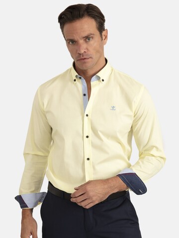 Sir Raymond Tailor Regular fit Button Up Shirt 'Lisburn' in Yellow: front