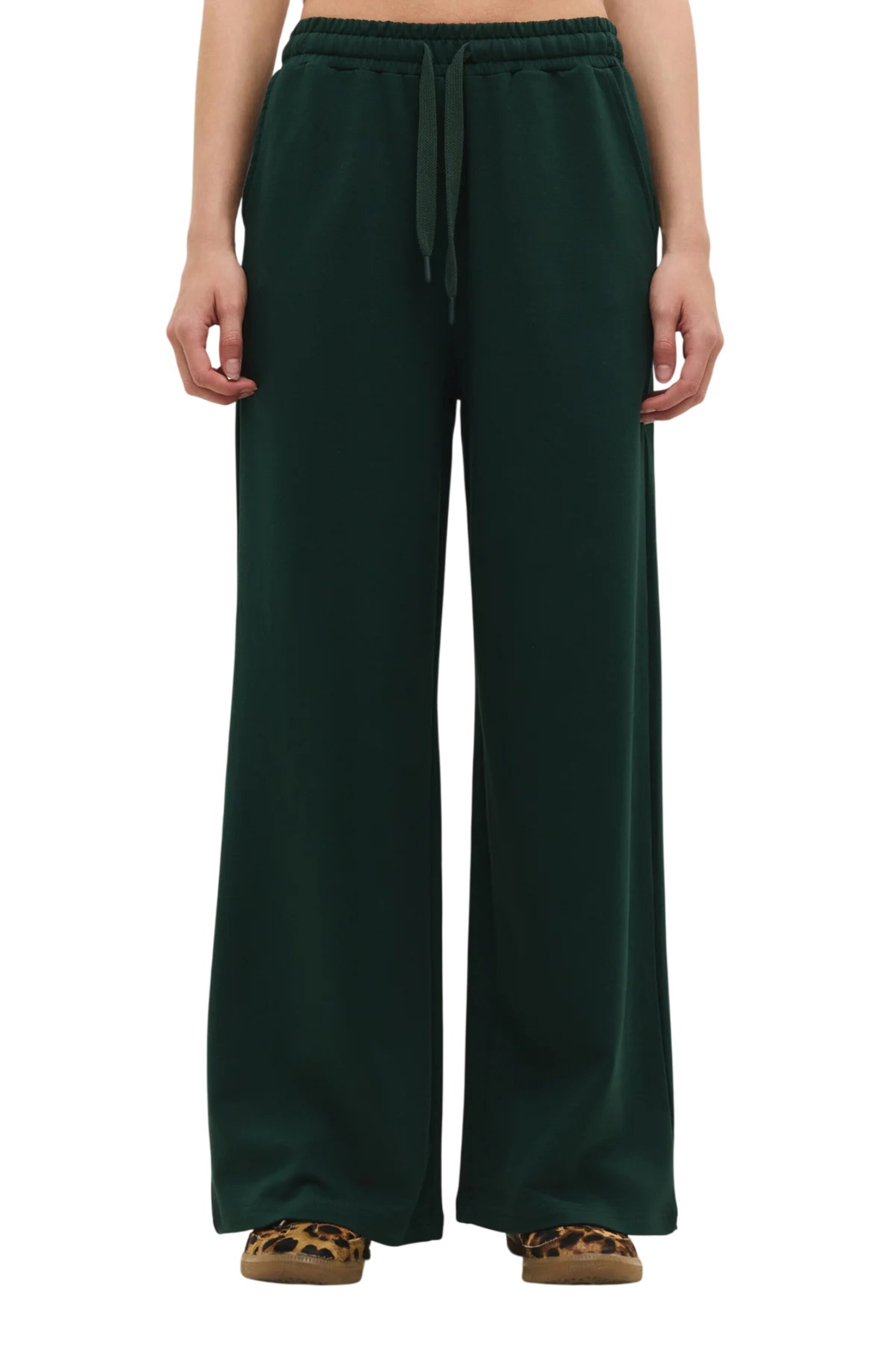 No Matter What Wide leg Broek in Groen: voorkant