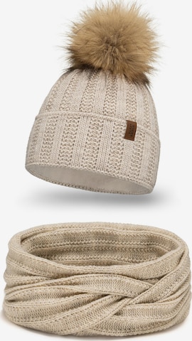 Bonnet '7019 Set' Vivisence en beige : devant