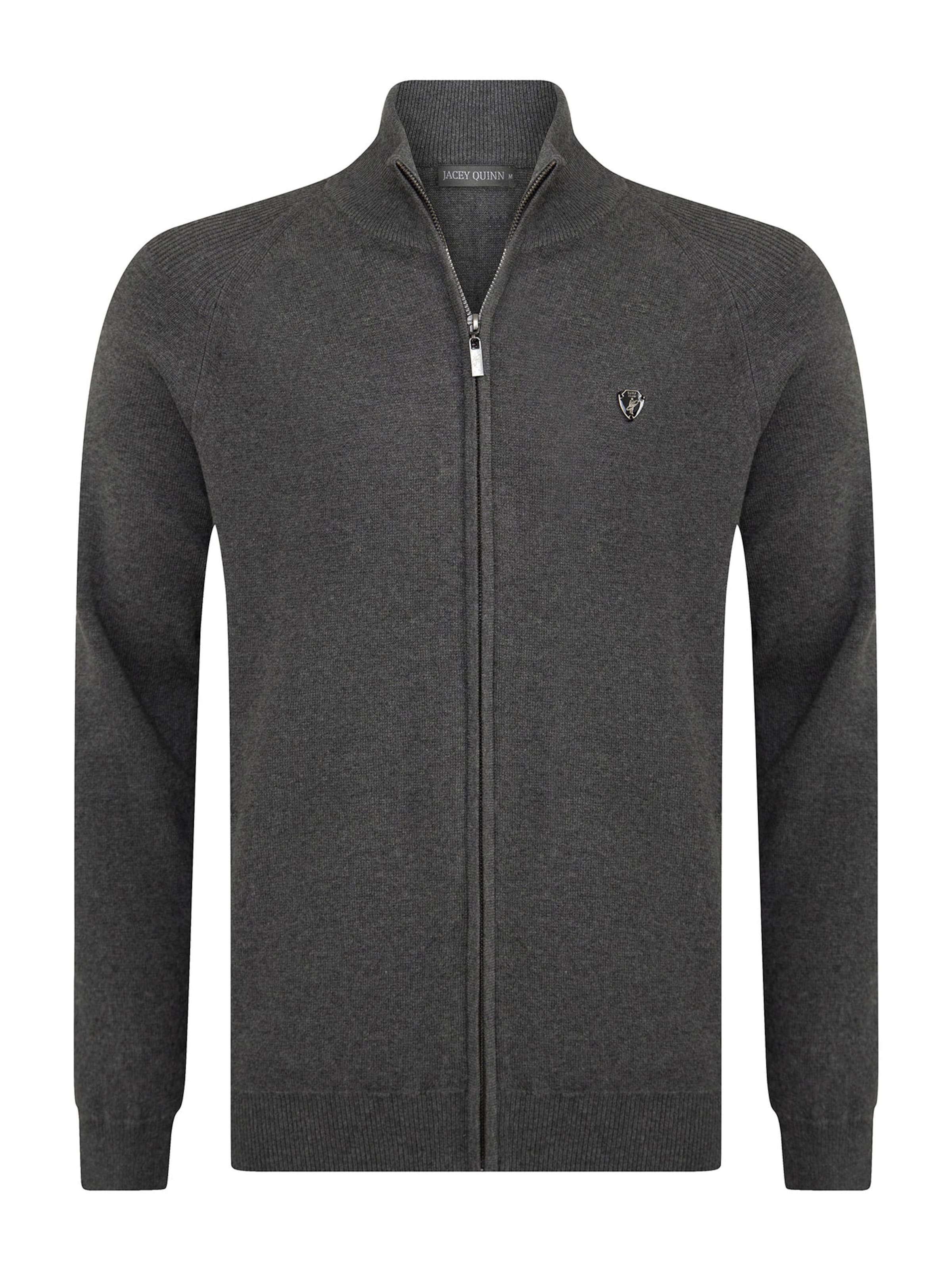 Jacey Quinn Πλεκτή ζακέτα σε γκρι: μπροστά
