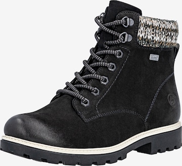 REMONTE Lace-Up Ankle Boots in Black: front