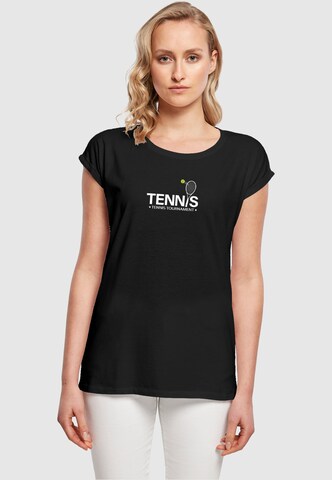 Merchcode T-Shirt 'Tennis Racket' in Schwarz: Vorderseite