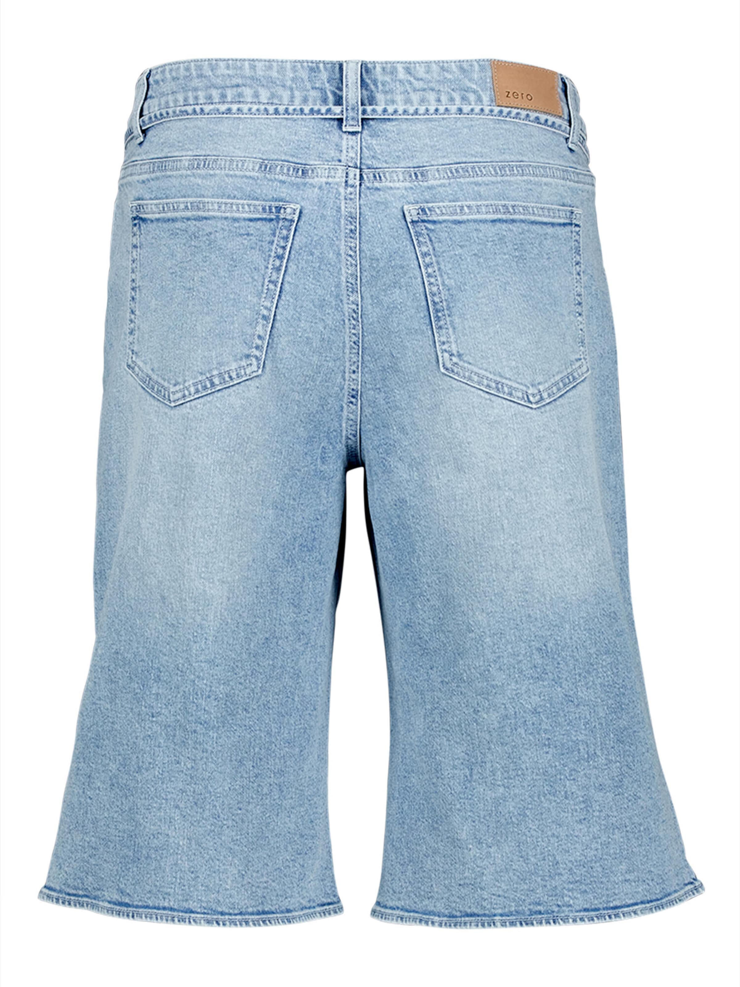 zero Skinny Jeansshorts mit Bindegürtel in Blau