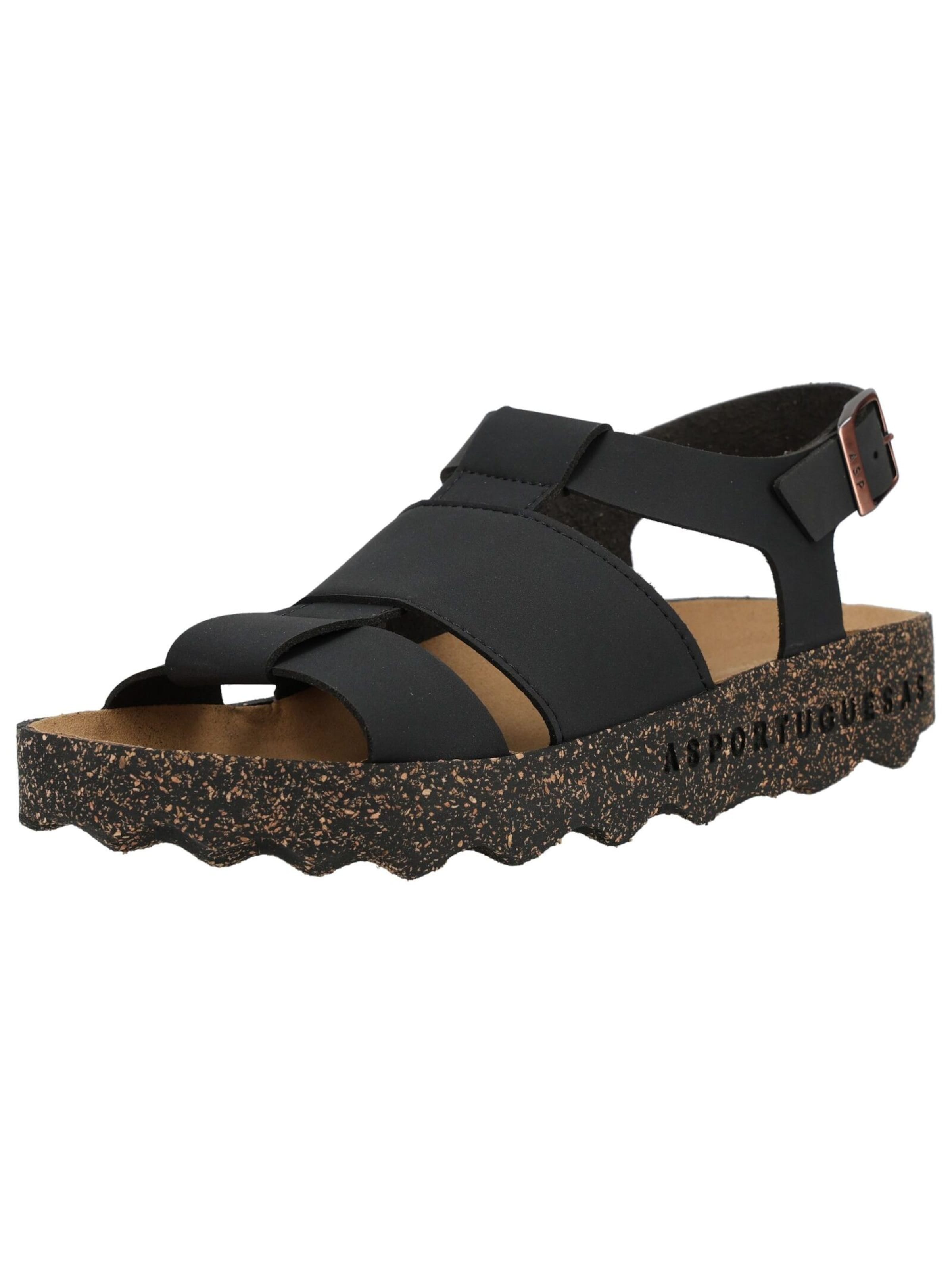 Asportuguesas Sandaal in Zwart: voorkant