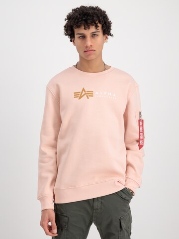 ALPHA INDUSTRIES Sweatshirt in Pink: predná strana