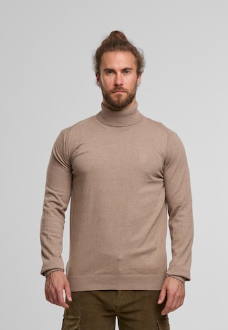 INDICODE JEANS Sweater 'Van Paul' in Beige: front