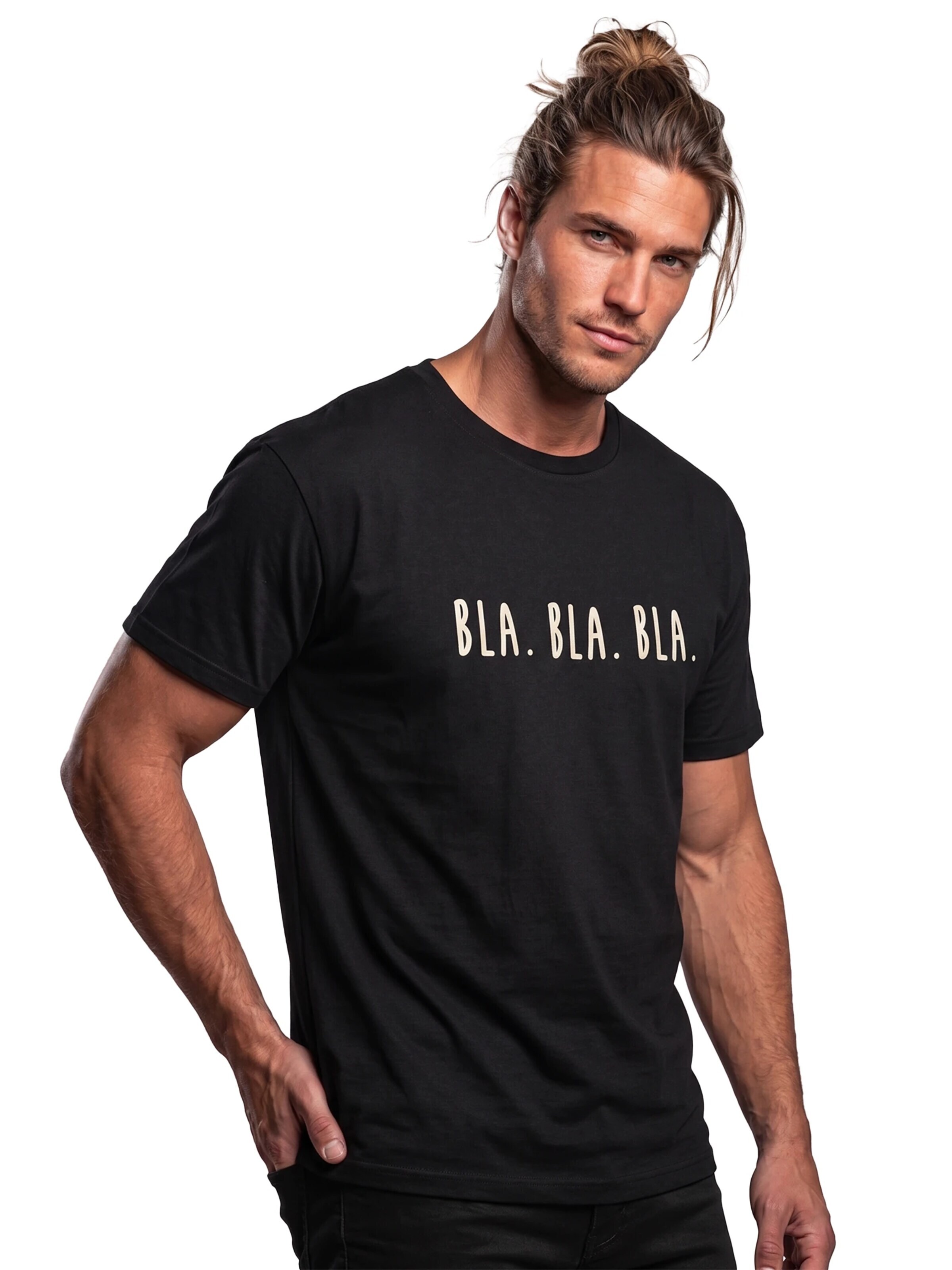 MAKAYA Shirt 'Bla Bla Bla' in Black