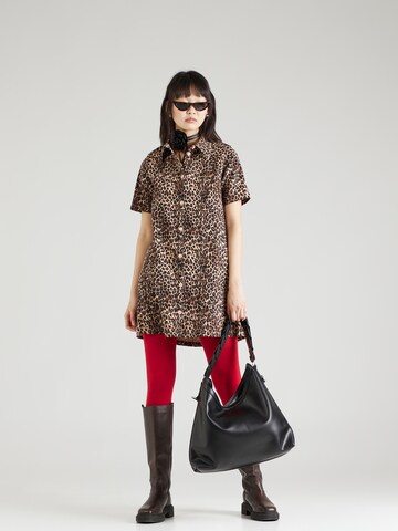 Monki Shirt Dress in Brown