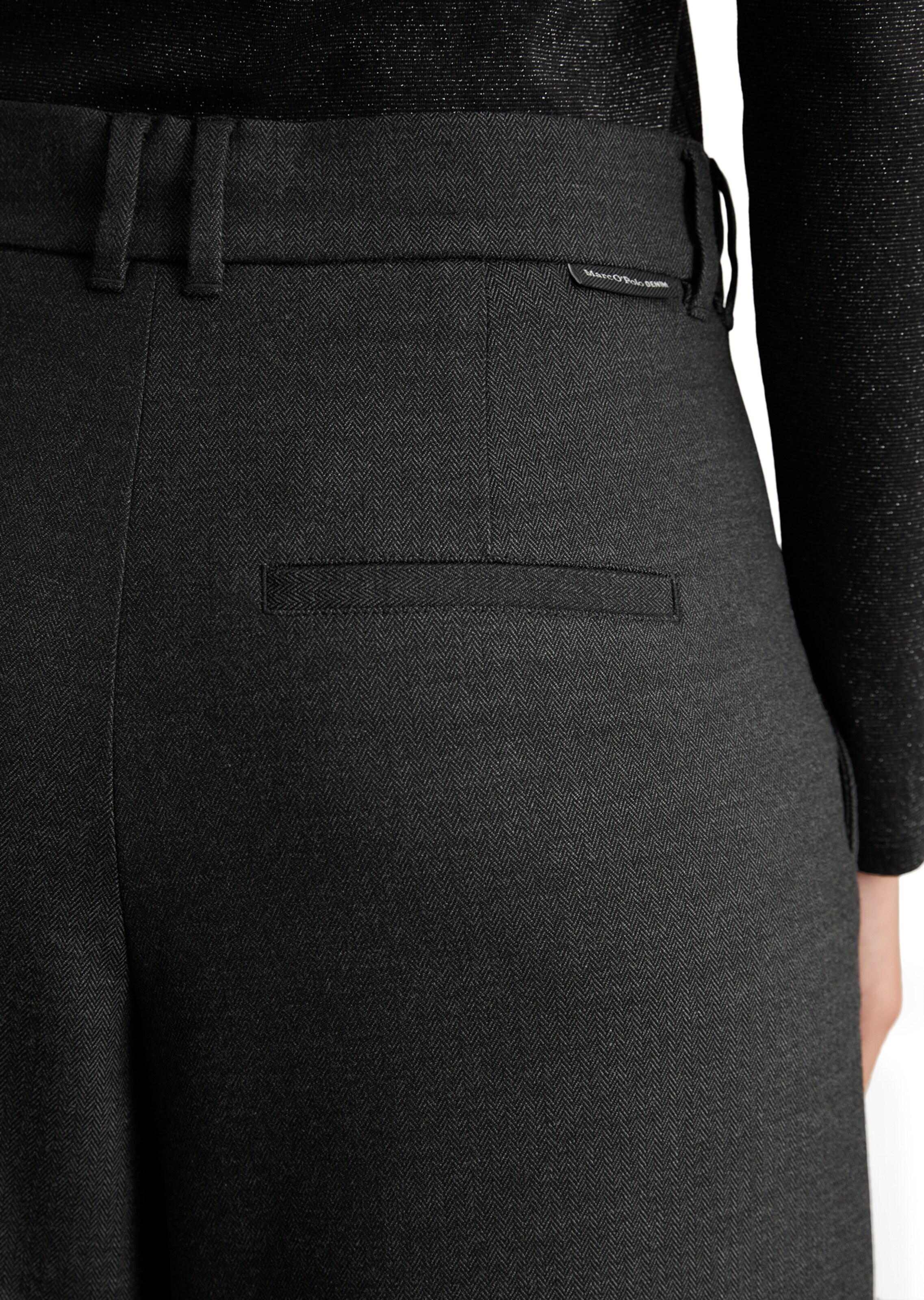 Marc O'Polo DENIM Wide leg Bandplooibroek in Grijs