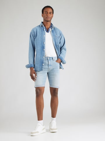 G-STAR Slimfit Kavbojke '3301' | modra barva