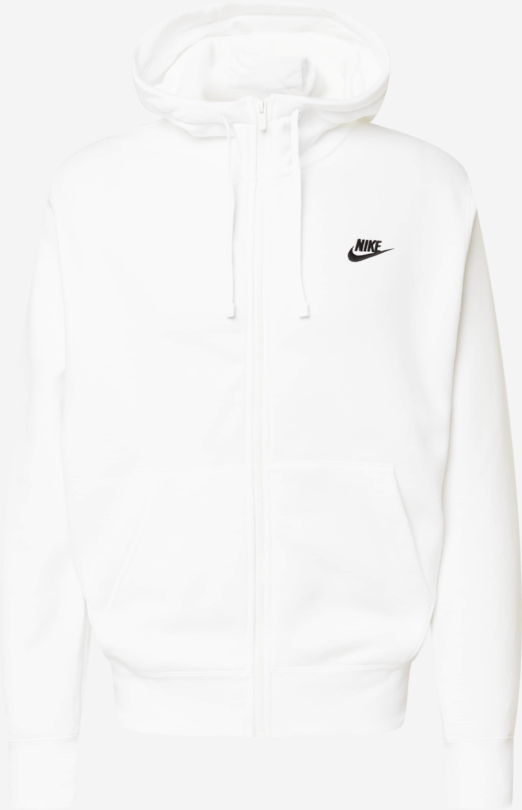 white nike hoodie zip up