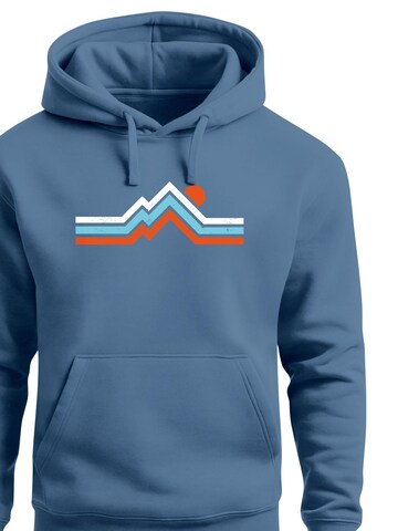 Neverless Sweatshirt 'Mountain stripes' in Blue
