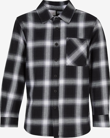 Urban Classics Kids Regular fit Button Up Shirt in Black: front