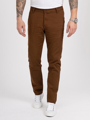 Rock Creek Regular Chino Pants in Brown: front