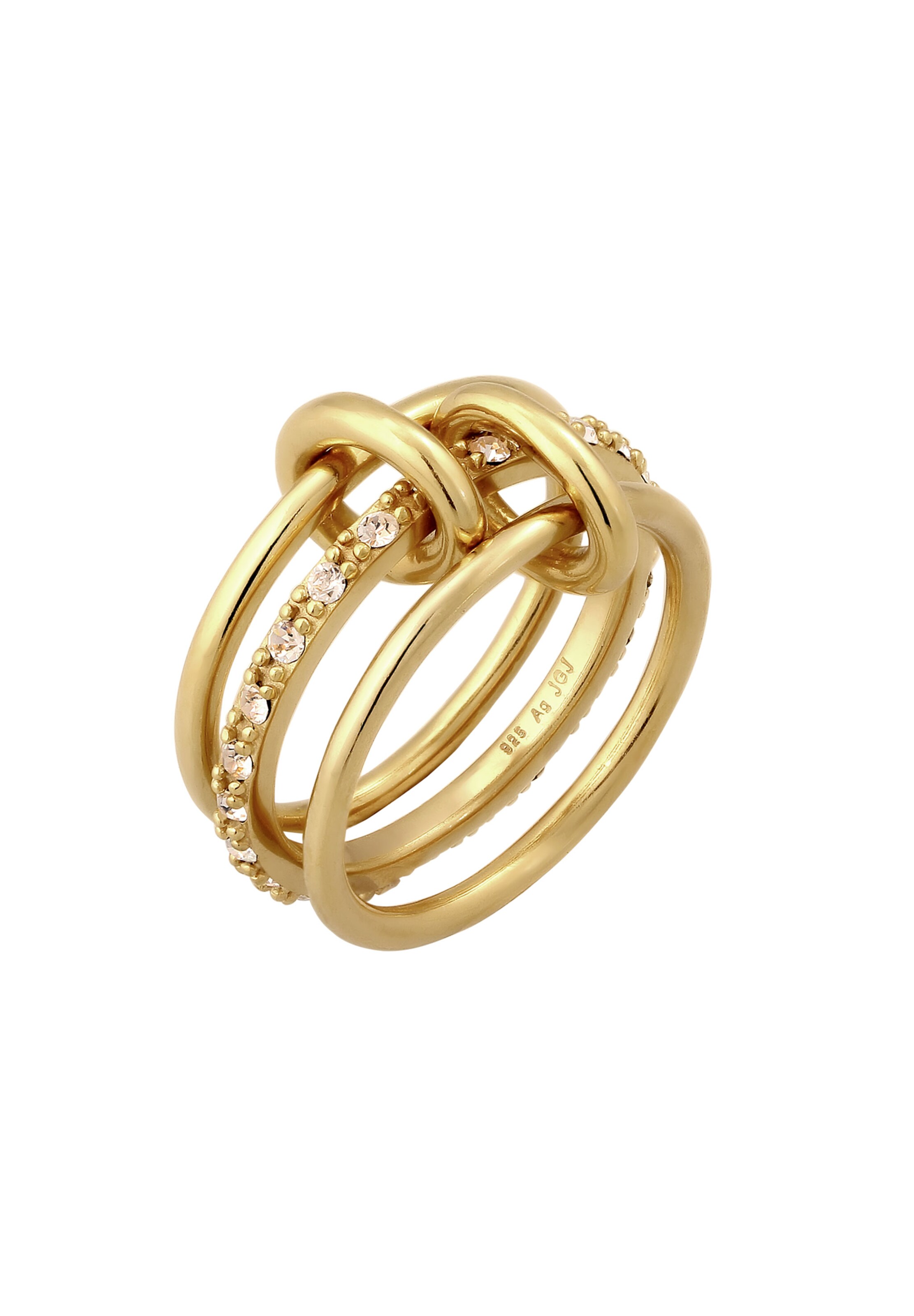 ELLI Ring 'Trio' in Gold: front
