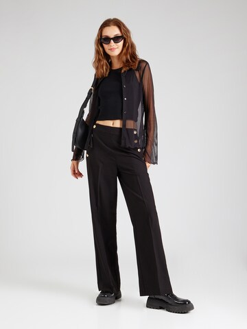 VILA Regular Trousers with creases 'VISELMA BOANNA' in Black