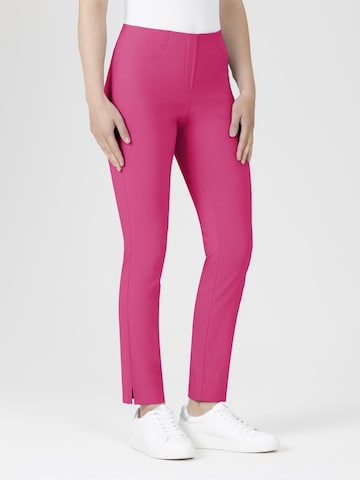 STEHMANN Slim fit Pleat-Front Pants 'Loli' in Pink: front
