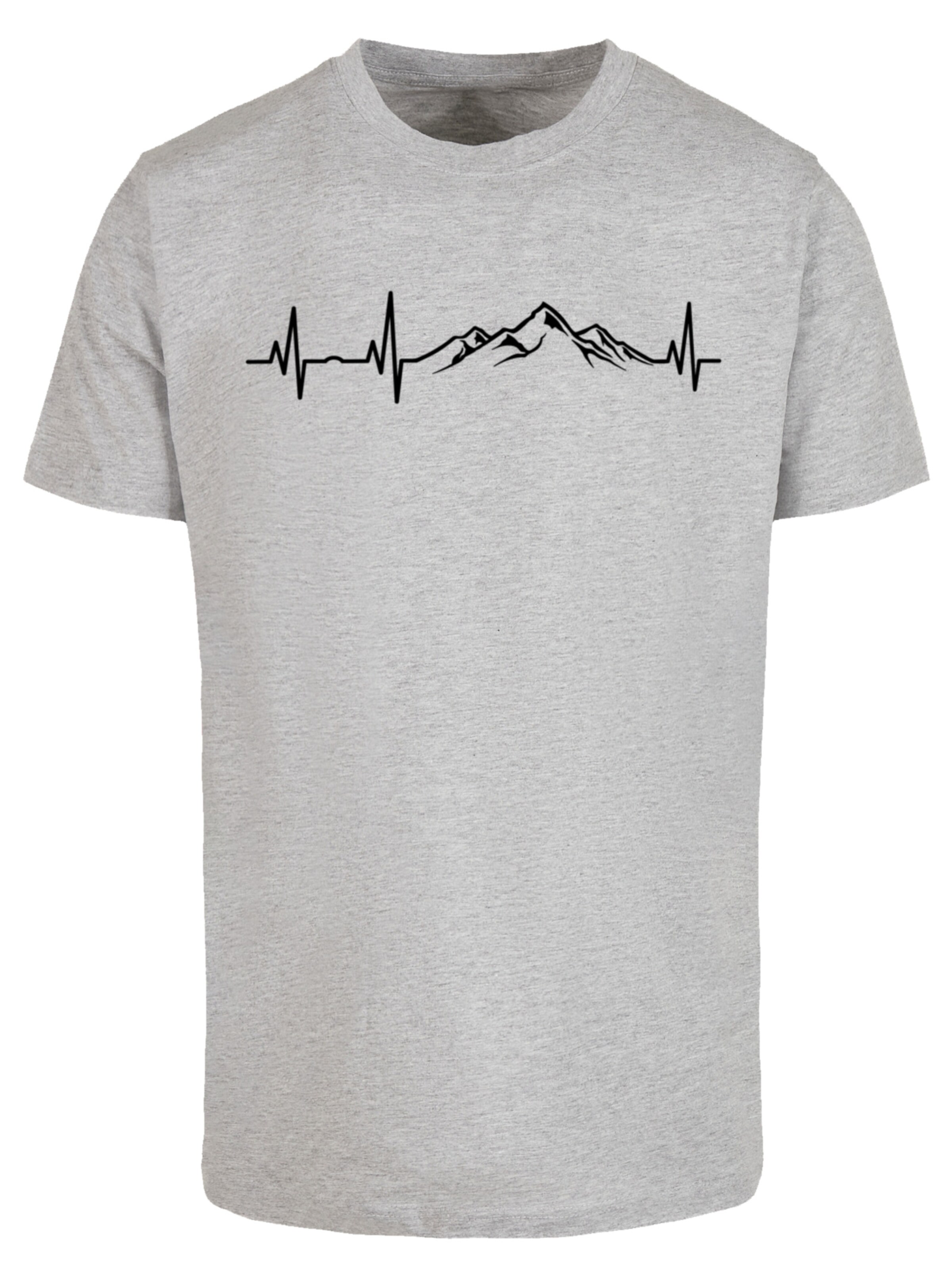 F4NT4STIC Shirt 'Mountain Heartbeat' in Grey: front