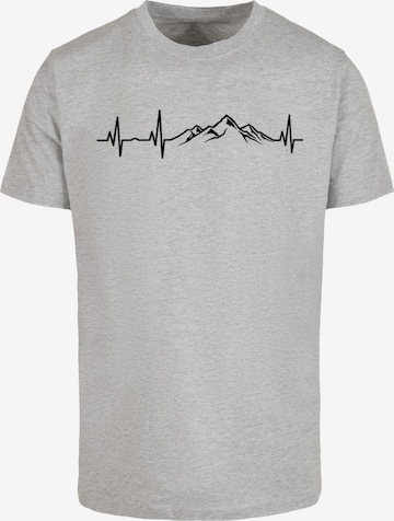 T-Shirt 'Mountain Heartbeat' F4NT4STIC en gris : devant