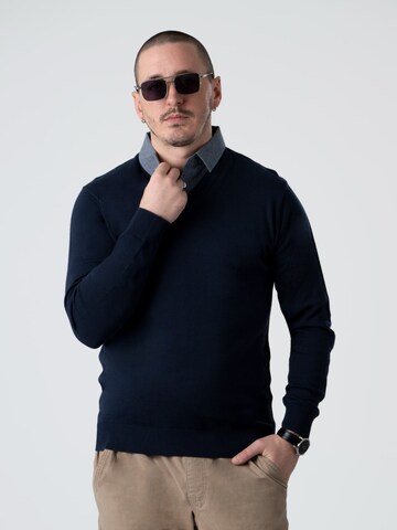 PANTONECLO Sweater 'Pantoneclo Men’s Mock Sweater' in Blue