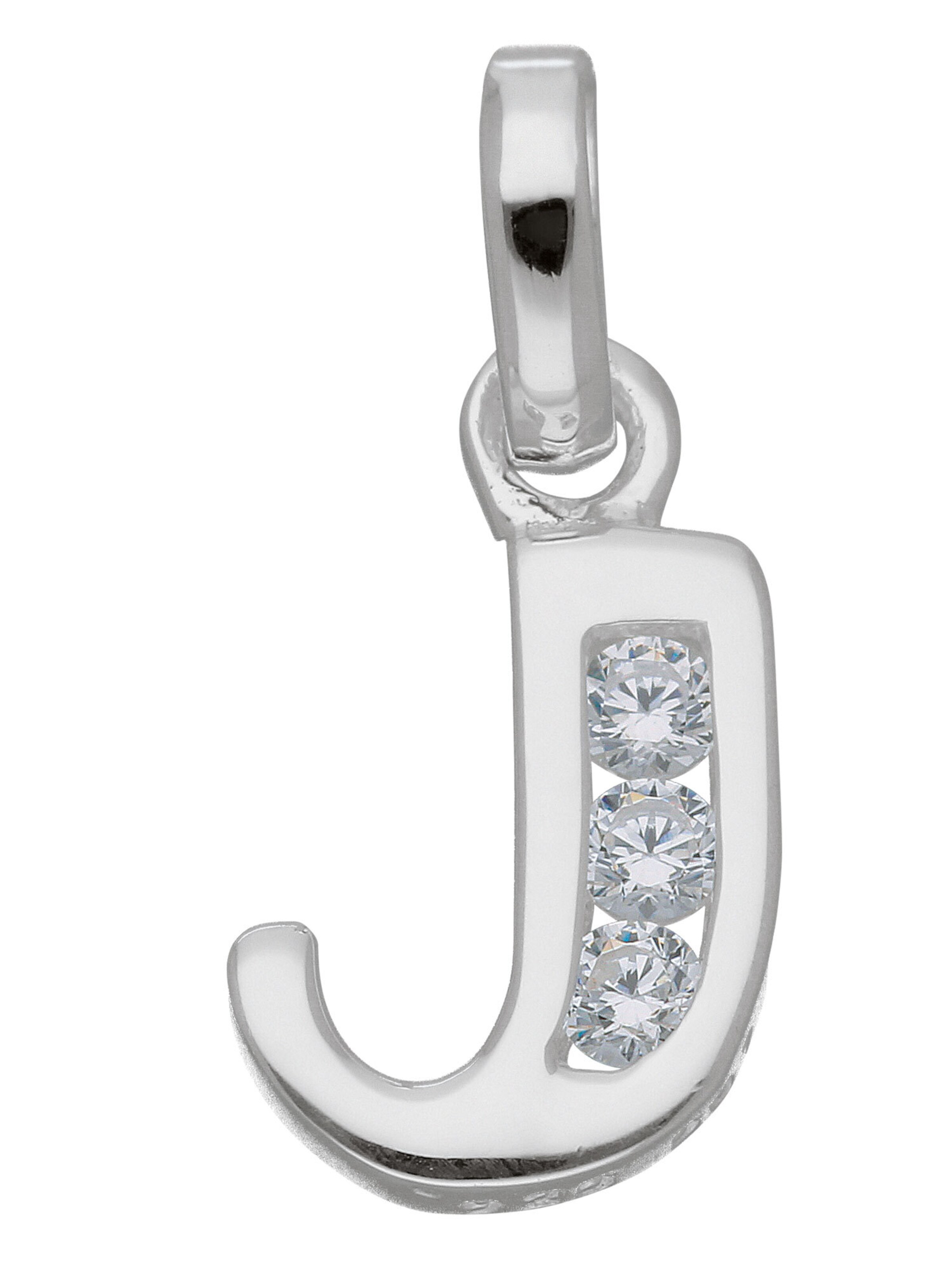 Adelia´s Pendant 'J' in Silver: front