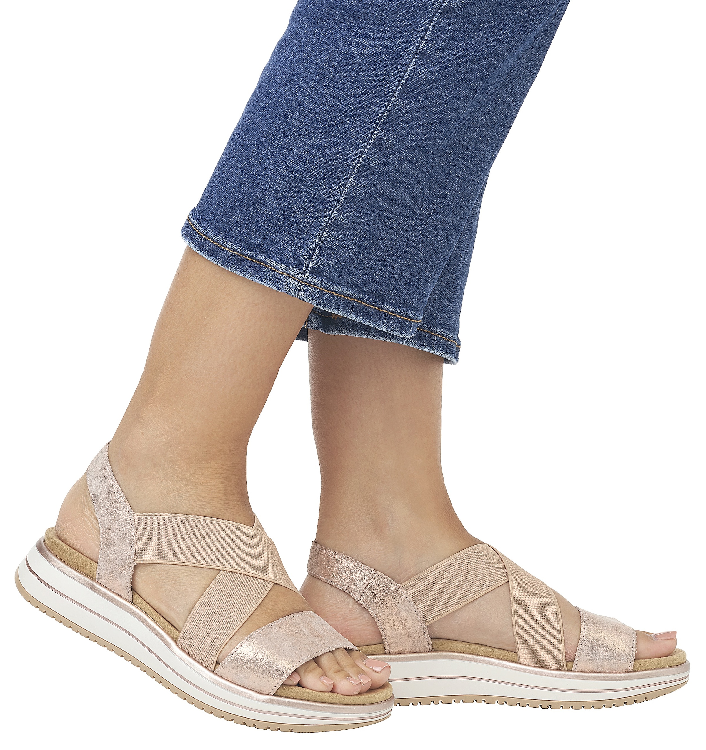 REMONTE Strap Sandals in Pink: front