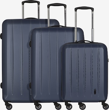 Set di valigie di CHECK.IN in blu: frontale