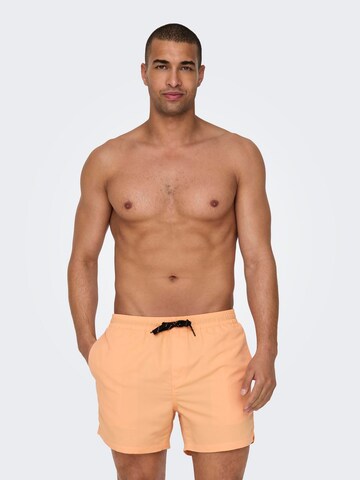 Only & Sons Board Shorts in Orange: front