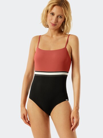 SCHIESSER Bustier Badpak 'Californian Dream' in Rood: voorkant