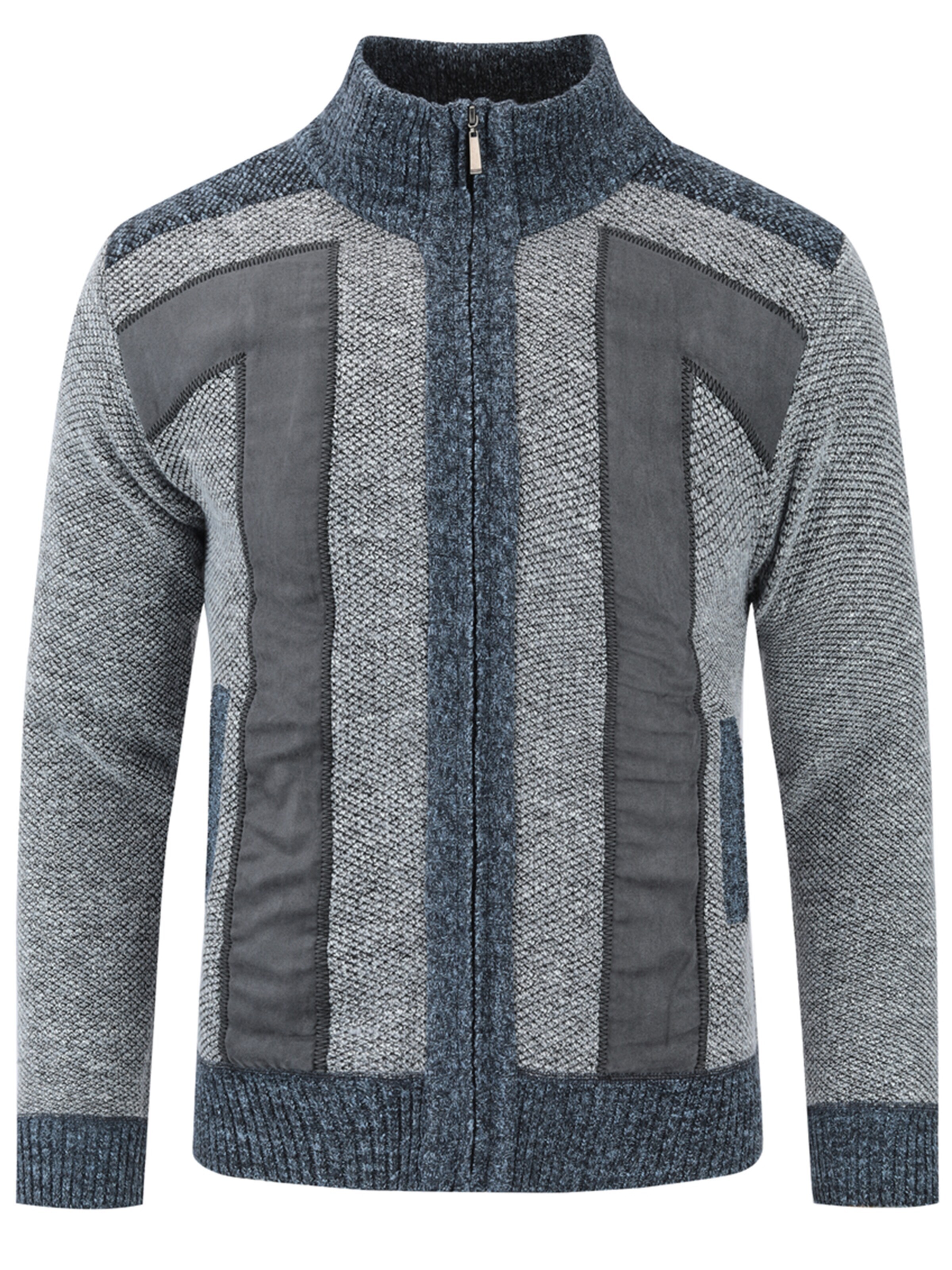 ALLTHEMEN Strickjacke 'Maschenspiel'‌‌‌‌‌‌‌‌ in Grau: Vorderseite