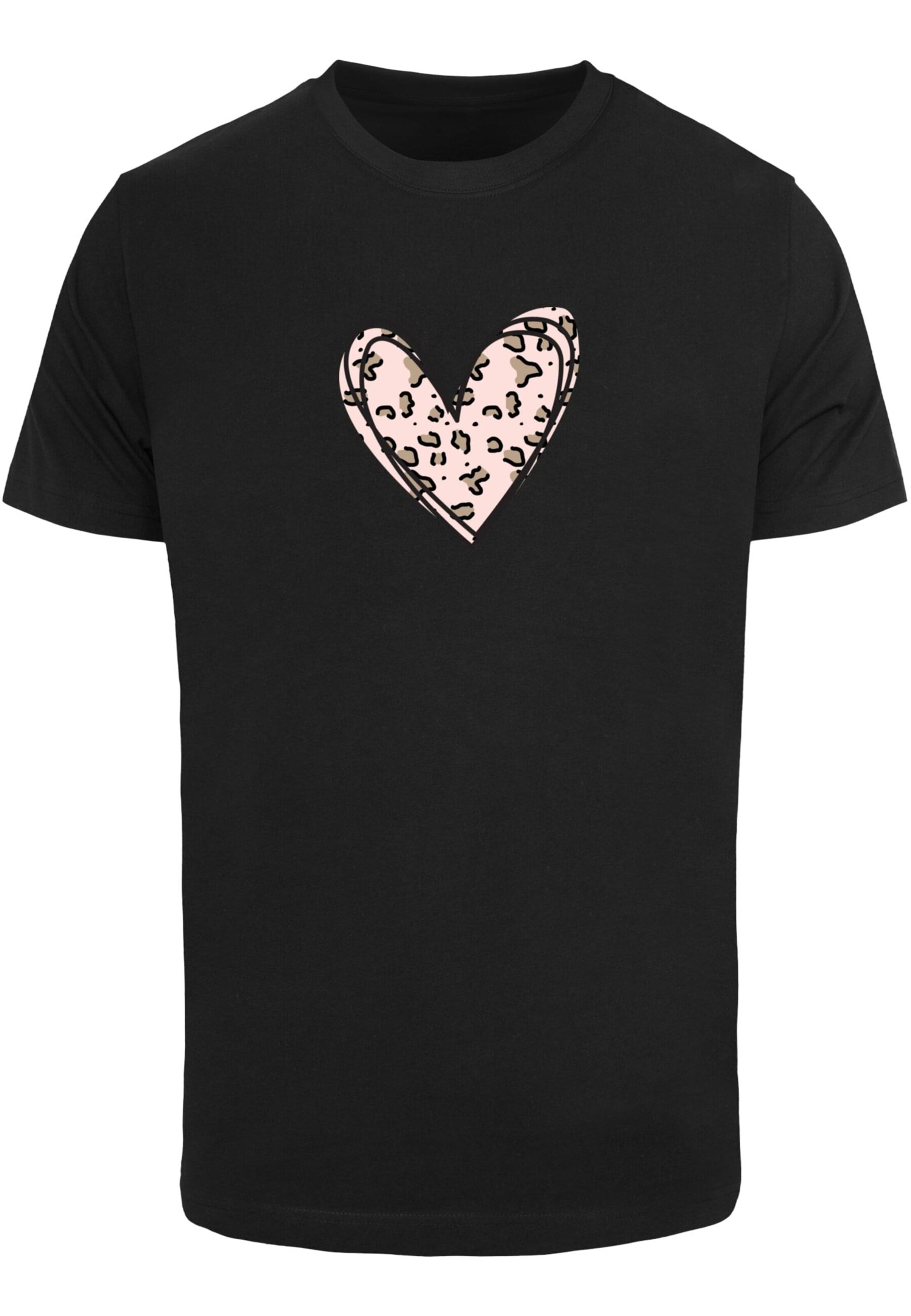 T-Shirt 'Valentines Day - Leopard Heart' Merchcode en noir : devant