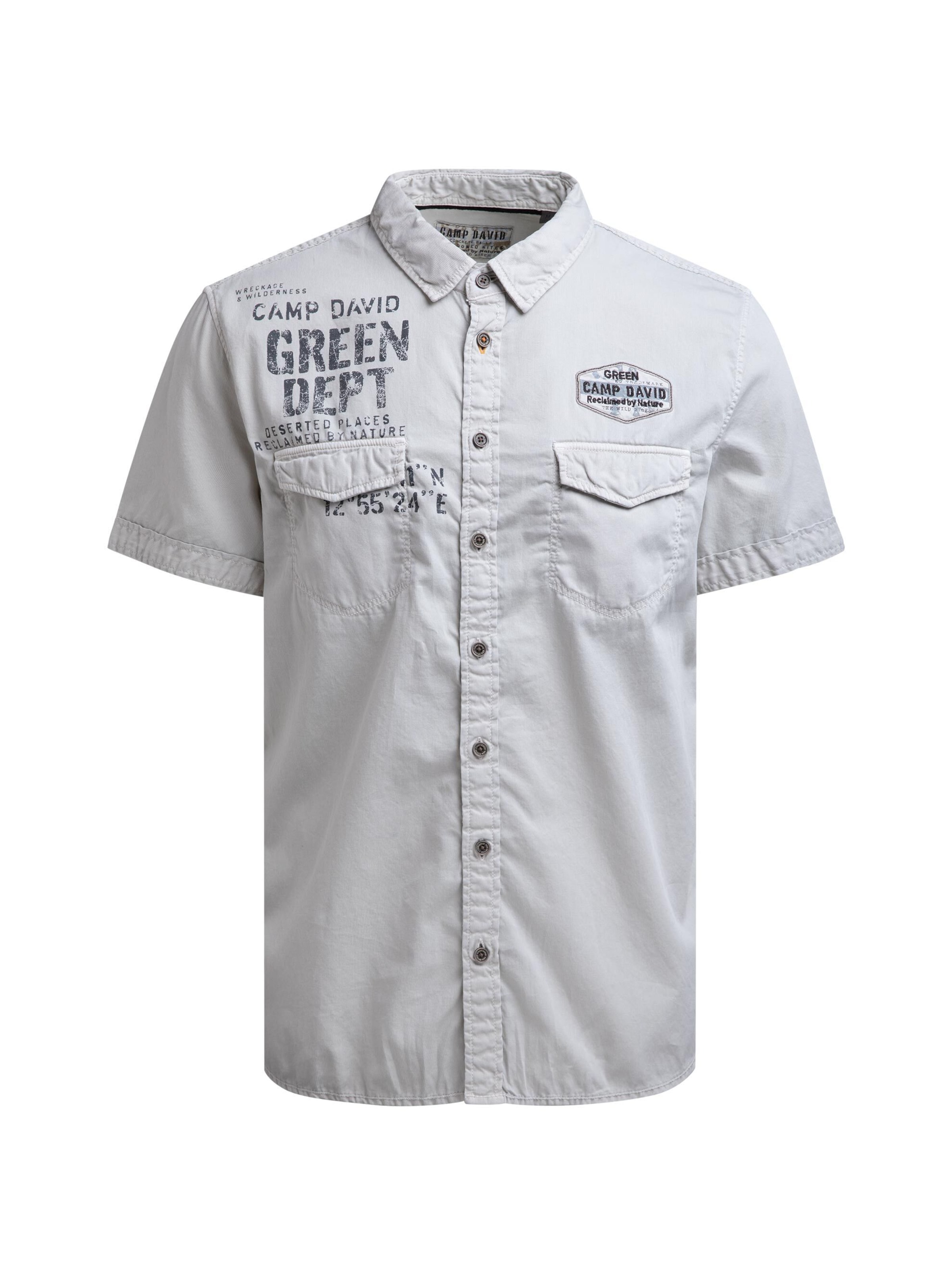 CAMP DAVID Regular fit Button Up Shirt in Grey: front