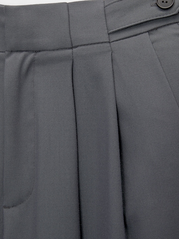 Pull&Bear Široke hlačnice Hlače z naborki | modra barva