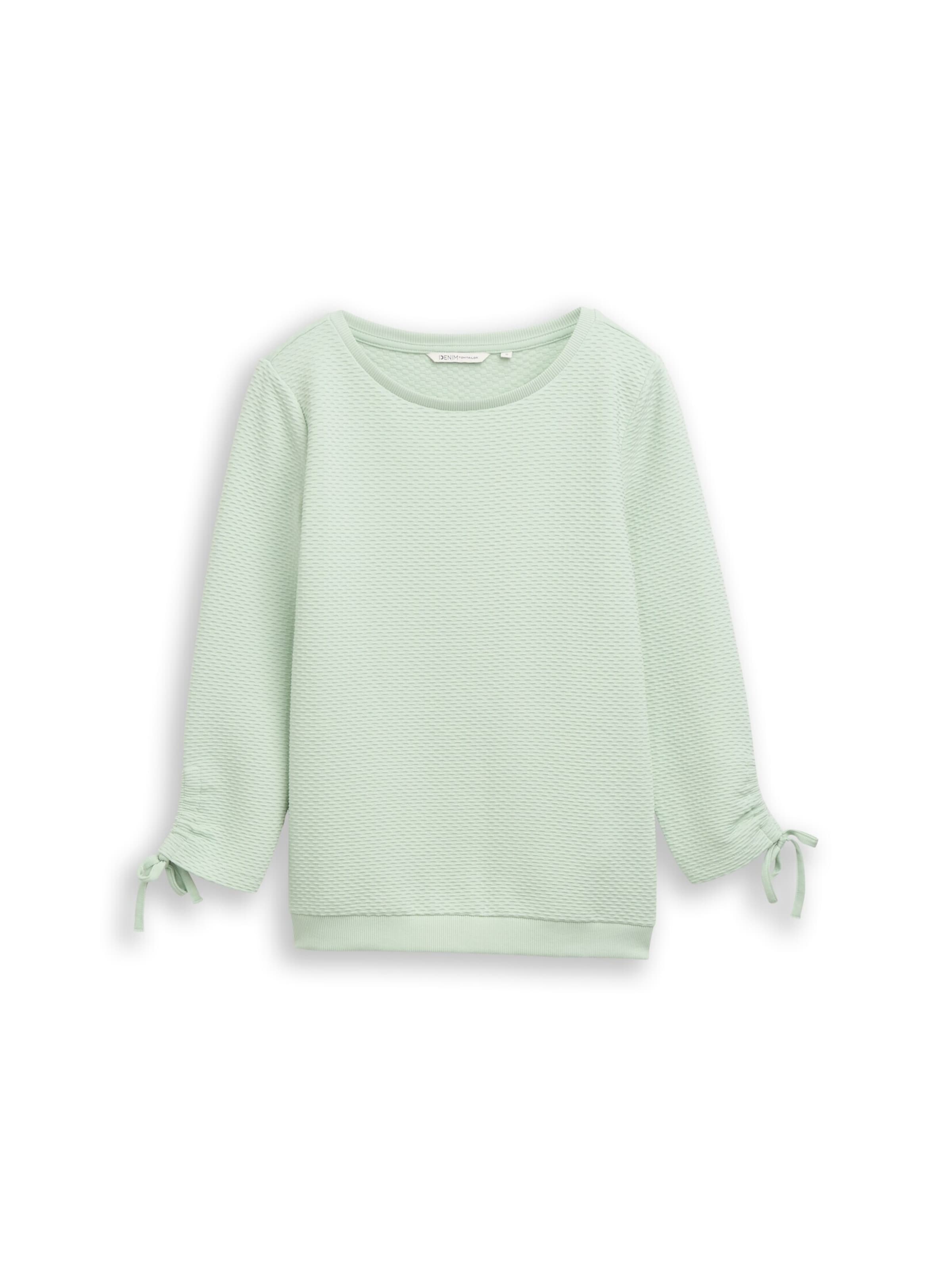 TOM TAILOR DENIM Mikina – zelená: přední strana