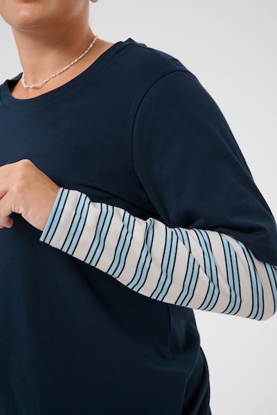 KAFFE CURVE Shirt ' KClorinda' in L in Night blue / Light blue / White, Item view
