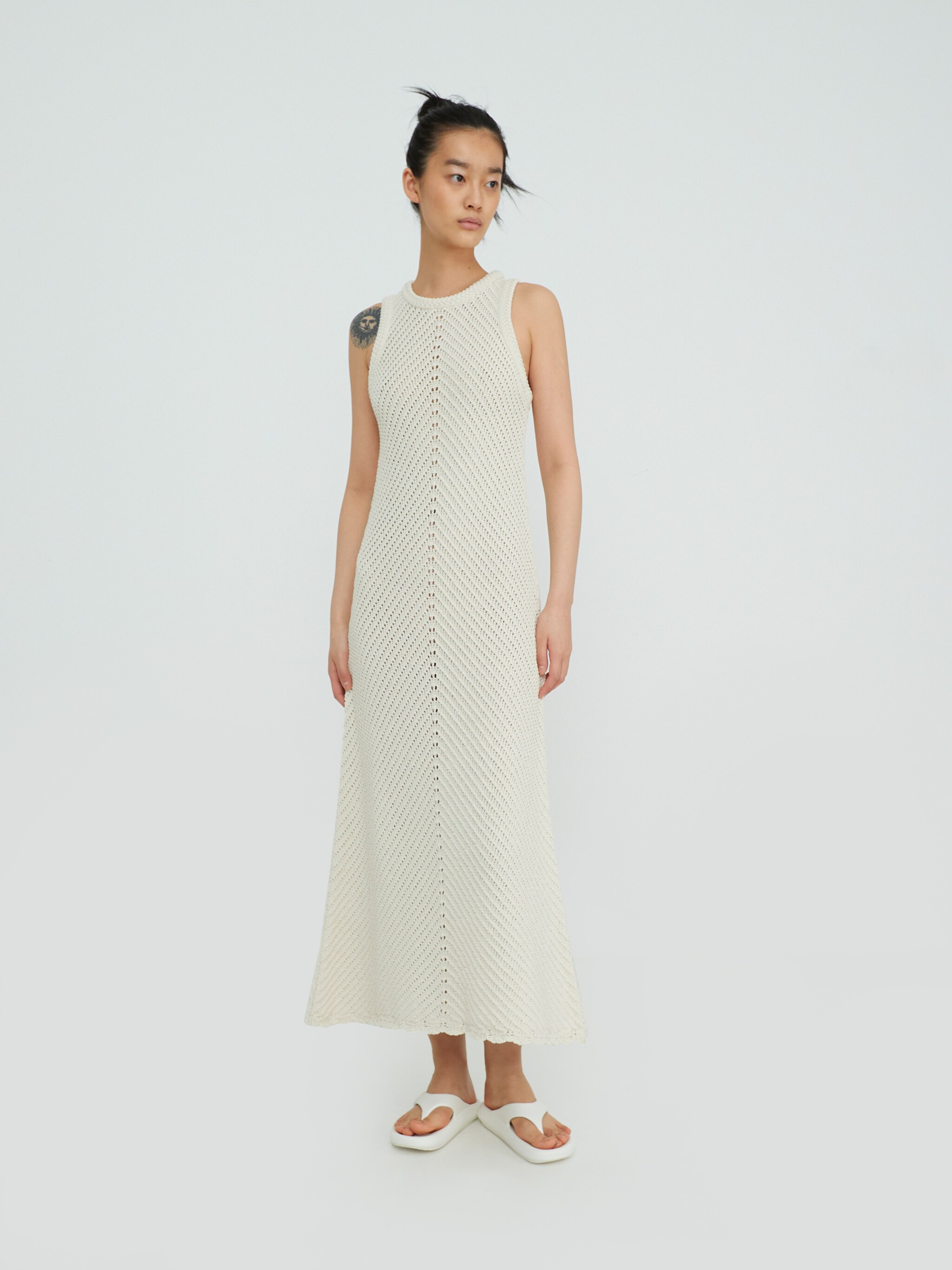 EDITED Producten Gebreide jurk 'Leila' Lichtbeige