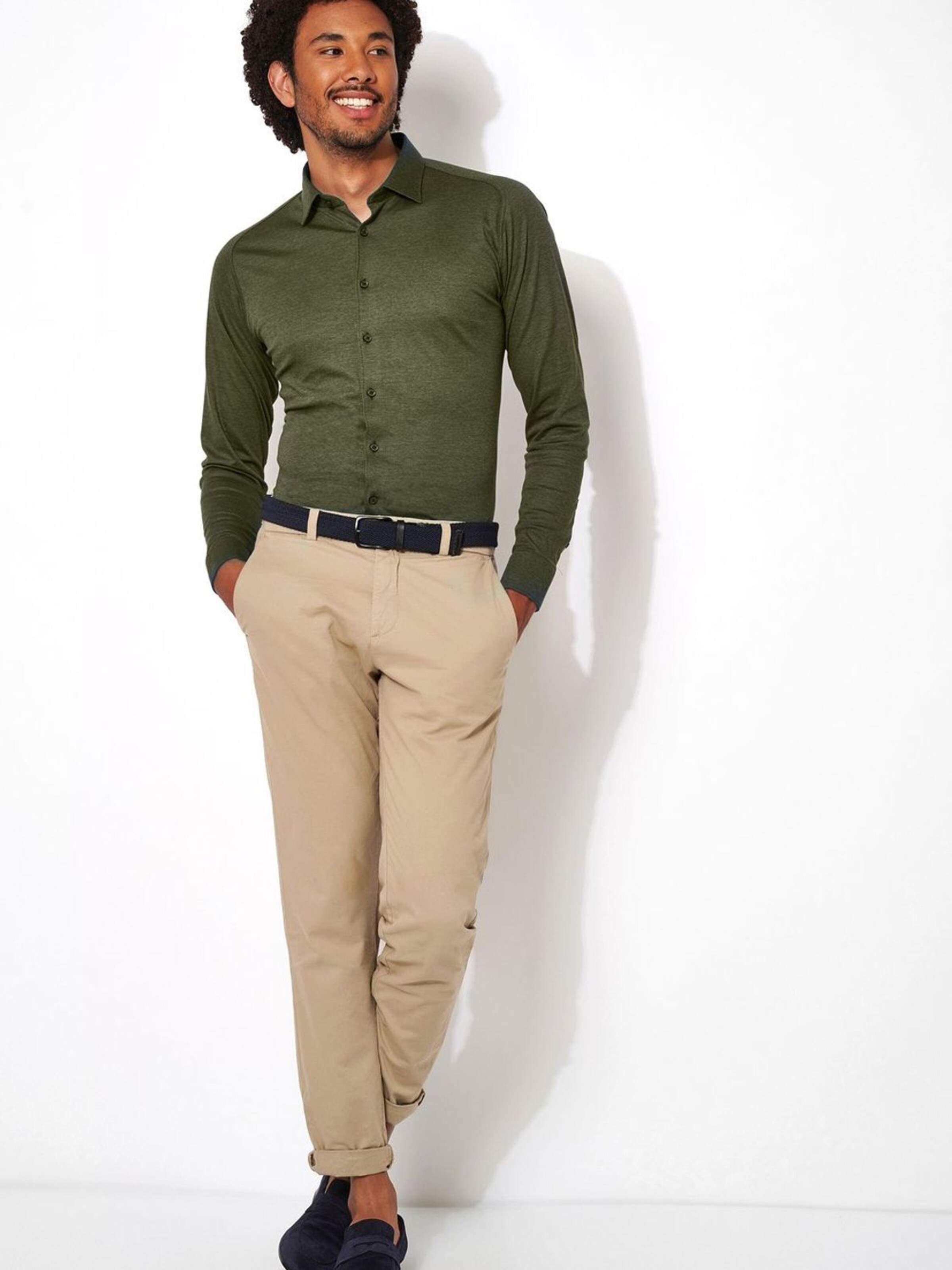 DESOTO Slim Fit Hemd 'Modern Kent'‌‌‌‌‌‌‌‌ in Grün