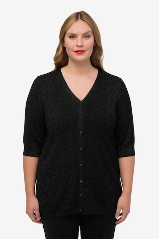 Ulla Popken Knit Cardigan in Black: front